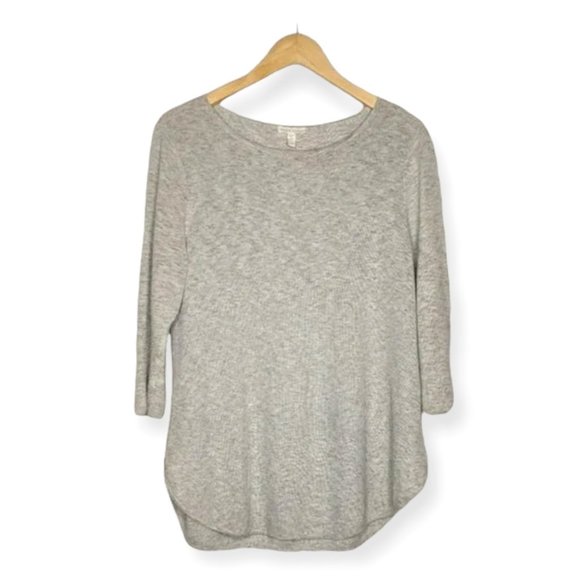 Eileen Fisher Sweaters - Eileen Fisher Grey Organic Cotton Lightweight Scoop Neck Tunic Sweater S
